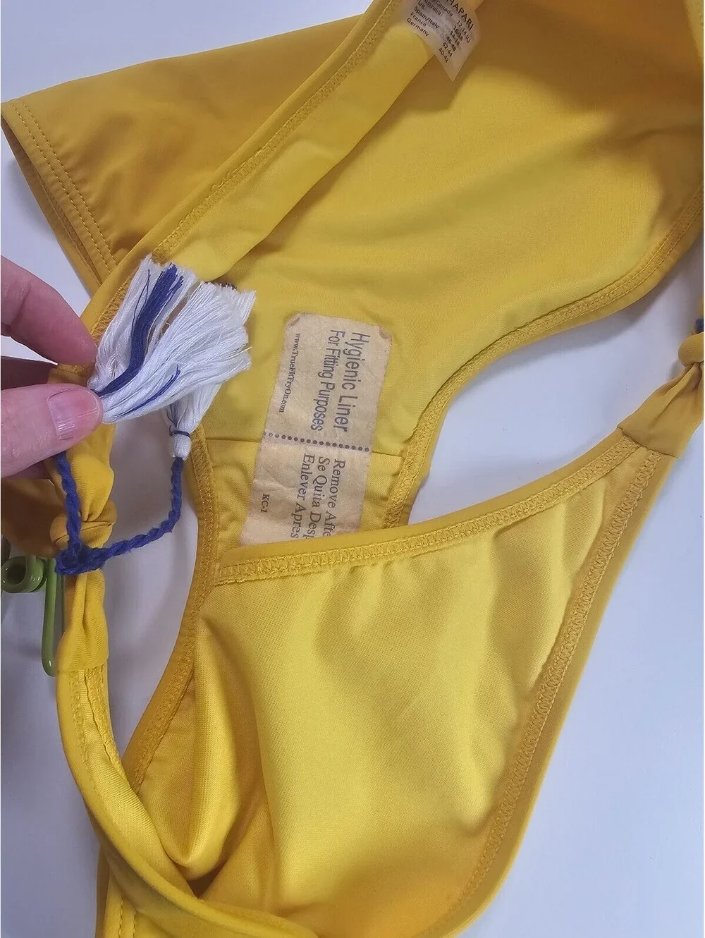 Hapari Yellow High-Waisted Bikini Bottoms with Tassel Ties